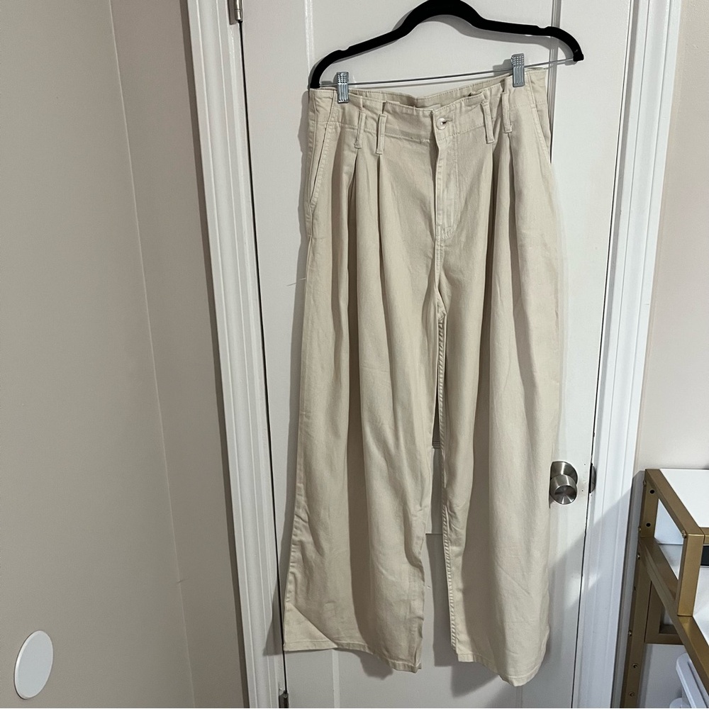 Bershka Cream Denim Pants